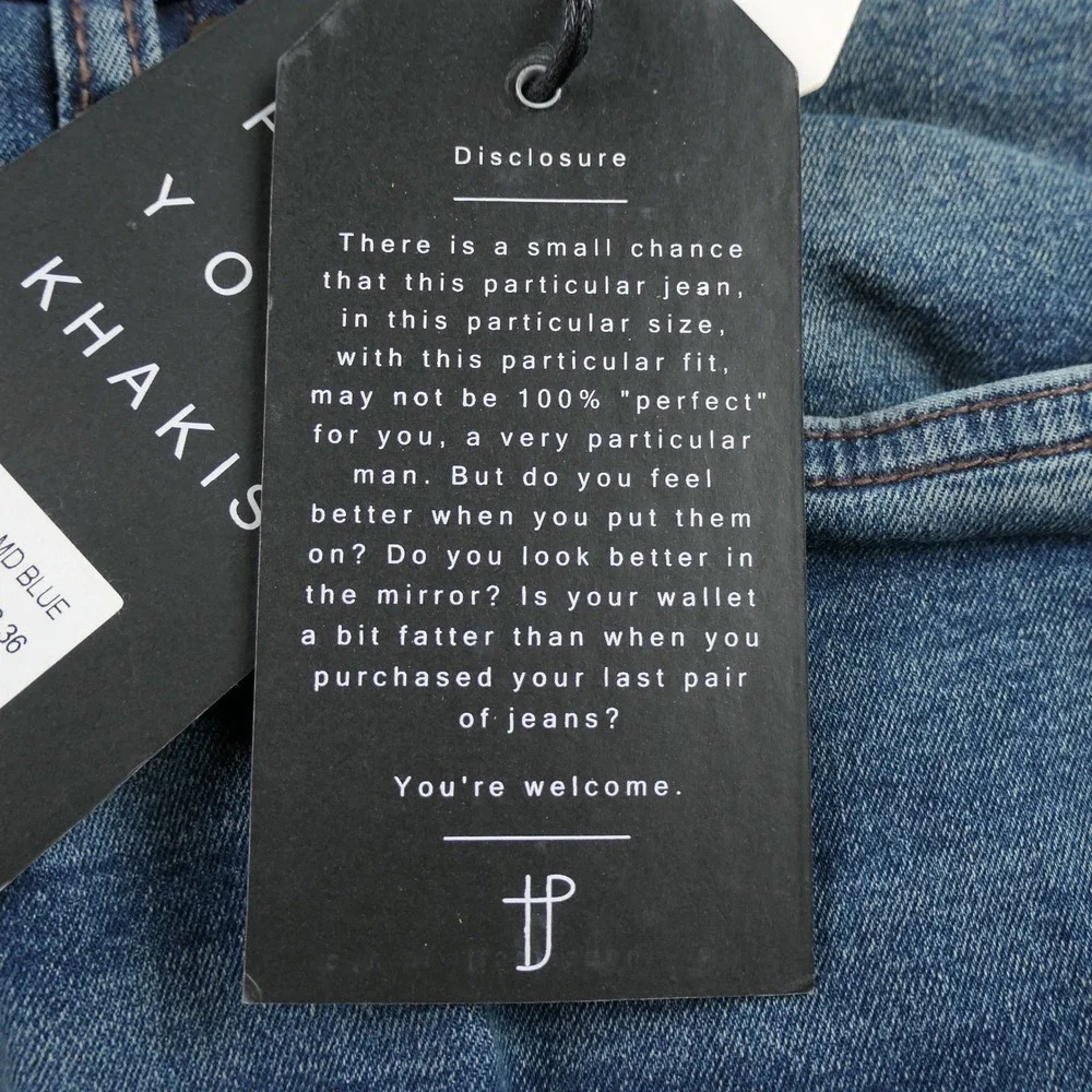 The Perfect Jean NYC Slim Fit Mens 36x32 Admiral MD Blue Stretch Denim Casual